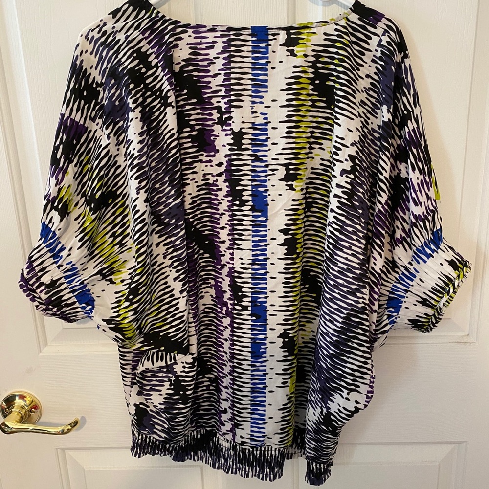 Coldwater Creek colorful geometric print blouse